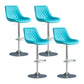Modern Adjustable Height Bar Stool Swivel Leather Low Back Counter Stool Blue Silver 4 Piece Set Clearhalo 'Bar Furniture' 'Bar Stools' 'bar_stools' 'furn' 'furn_bar_stools' 'furniture_bar_stools' 'Kitchen & Dining Furniture' 'kitchen&dining_furn' 'kitchen' 'kitchen_furn' Furniture' 4250723
