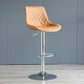 Modern Adjustable Height Bar Stool Swivel Leather Low Back Counter Stool Brown Silver 1 Piece Clearhalo 'Bar Furniture' 'Bar Stools' 'bar_stools' 'furn' 'furn_bar_stools' 'furniture_bar_stools' 'Kitchen & Dining Furniture' 'kitchen&dining_furn' 'kitchen' 'kitchen_furn' Furniture' 4250724