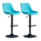 Modern Adjustable Height Bar Stool Swivel Leather Low Back Counter Stool Blue Black 2 Piece Set Clearhalo 'Bar Furniture' 'Bar Stools' 'bar_stools' 'furn' 'furn_bar_stools' 'furniture_bar_stools' 'Kitchen & Dining Furniture' 'kitchen&dining_furn' 'kitchen' 'kitchen_furn' Furniture' 4250728