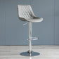 Modern Adjustable Height Bar Stool Swivel Leather Low Back Counter Stool Grey Silver 1 Piece Clearhalo 'Bar Furniture' 'Bar Stools' 'bar_stools' 'furn' 'furn_bar_stools' 'furniture_bar_stools' 'Kitchen & Dining Furniture' 'kitchen&dining_furn' 'kitchen' 'kitchen_furn' Furniture' 4250730