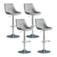 Modern Adjustable Height Bar Stool Swivel Leather Low Back Counter Stool Grey Silver 4 Piece Set Clearhalo 'Bar Furniture' 'Bar Stools' 'bar_stools' 'furn' 'furn_bar_stools' 'furniture_bar_stools' 'Kitchen & Dining Furniture' 'kitchen&dining_furn' 'kitchen' 'kitchen_furn' Furniture' 4250732