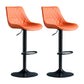 Modern Adjustable Height Bar Stool Swivel Leather Low Back Counter Stool Orange Black 2 Piece Set Clearhalo 'Bar Furniture' 'Bar Stools' 'bar_stools' 'furn' 'furn_bar_stools' 'furniture_bar_stools' 'Kitchen & Dining Furniture' 'kitchen&dining_furn' 'kitchen' 'kitchen_furn' Furniture' 4250734