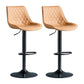Modern Adjustable Height Bar Stool Swivel Leather Low Back Counter Stool Brown Black 2 Piece Set Clearhalo 'Bar Furniture' 'Bar Stools' 'bar_stools' 'furn' 'furn_bar_stools' 'furniture_bar_stools' 'Kitchen & Dining Furniture' 'kitchen&dining_furn' 'kitchen' 'kitchen_furn' Furniture' 4250737