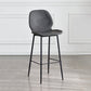 Indoor Modern Leather Bar Stool Low Back Arm-less Counter Stool with Steel Legs Black-Gray Bar Stool(30"H) Clearhalo 'Bar Furniture' 'Bar Stools' 'bar_stools' 'furn' 'furn_bar_stools' 'furniture_bar_stools' 'Kitchen & Dining Furniture' 'kitchen&dining_furn' 'kitchen' 'kitchen_furn' Furniture' 4250751