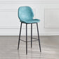 Indoor Modern Leather Bar Stool Low Back Arm-less Counter Stool with Steel Legs Blue Bar Stool(30"H) Clearhalo 'Bar Furniture' 'Bar Stools' 'bar_stools' 'furn' 'furn_bar_stools' 'furniture_bar_stools' 'Kitchen & Dining Furniture' 'kitchen&dining_furn' 'kitchen' 'kitchen_furn' Furniture' 4250756