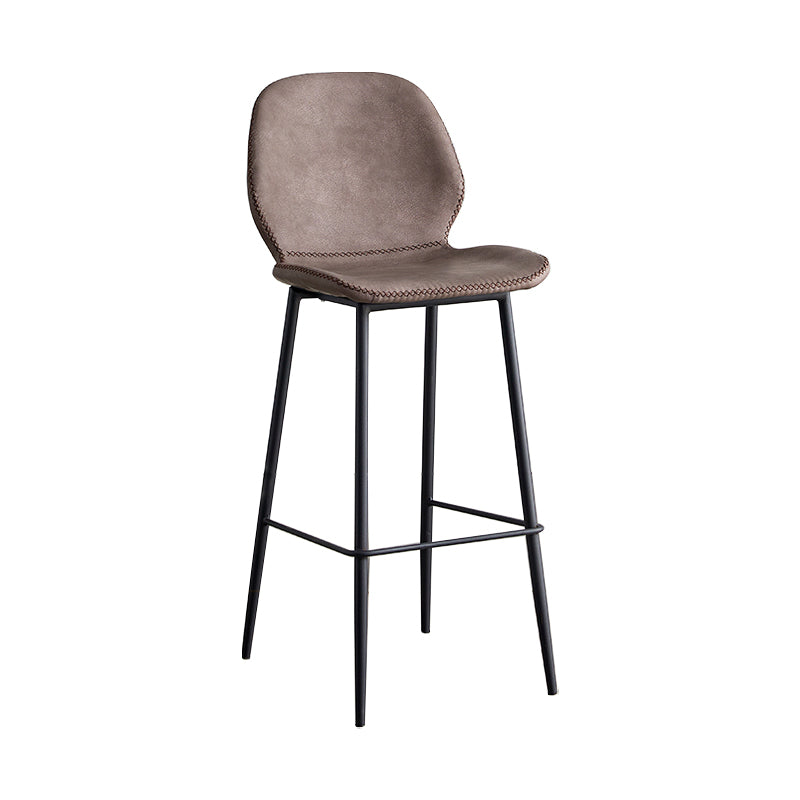 Indoor Modern Leather Bar Stool Low Back Arm-less Counter Stool with Steel Legs Clearhalo 'Bar Furniture' 'Bar Stools' 'bar_stools' 'furn' 'furn_bar_stools' 'furniture_bar_stools' 'Kitchen & Dining Furniture' 'kitchen&dining_furn' 'kitchen' 'kitchen_furn' Furniture' 4250758