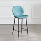 Indoor Modern Leather Bar Stool Low Back Arm-less Counter Stool with Steel Legs Blue Counter Stool(26"H) Clearhalo 'Bar Furniture' 'Bar Stools' 'bar_stools' 'furn' 'furn_bar_stools' 'furniture_bar_stools' 'Kitchen & Dining Furniture' 'kitchen&dining_furn' 'kitchen' 'kitchen_furn' Furniture' 4250759