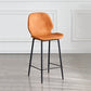 Indoor Modern Leather Bar Stool Low Back Arm-less Counter Stool with Steel Legs Orange Counter Stool(26"H) Clearhalo 'Bar Furniture' 'Bar Stools' 'bar_stools' 'furn' 'furn_bar_stools' 'furniture_bar_stools' 'Kitchen & Dining Furniture' 'kitchen&dining_furn' 'kitchen' 'kitchen_furn' Furniture' 4250762