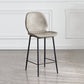 Indoor Modern Leather Bar Stool Low Back Arm-less Counter Stool with Steel Legs Light Gray Counter Stool(26"H) Clearhalo 'Bar Furniture' 'Bar Stools' 'bar_stools' 'furn' 'furn_bar_stools' 'furniture_bar_stools' 'Kitchen & Dining Furniture' 'kitchen&dining_furn' 'kitchen' 'kitchen_furn' Furniture' 4250765