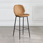 Indoor Modern Leather Bar Stool Low Back Arm-less Counter Stool with Steel Legs Brown Bar Stool(30"H) Clearhalo 'Bar Furniture' 'Bar Stools' 'bar_stools' 'furn' 'furn_bar_stools' 'furniture_bar_stools' 'Kitchen & Dining Furniture' 'kitchen&dining_furn' 'kitchen' 'kitchen_furn' Furniture' 4250770