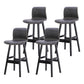 Coffee Shop Leather Bar Stool Footrest Low Back Counter Stool with Wood Legs Grey Black 4 Piece Set Clearhalo 'Bar Furniture' 'Bar Stools' 'bar_stools' 'furn' 'furn_bar_stools' 'furniture_bar_stools' 'Kitchen & Dining Furniture' 'kitchen&dining_furn' 'kitchen' 'kitchen_furn' Furniture' 4250780