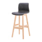 Coffee Shop Leather Bar Stool Footrest Low Back Counter Stool with Wood Legs Grey Natural 1 Piece Clearhalo 'Bar Furniture' 'Bar Stools' 'bar_stools' 'furn' 'furn_bar_stools' 'furniture_bar_stools' 'Kitchen & Dining Furniture' 'kitchen&dining_furn' 'kitchen' 'kitchen_furn' Furniture' 4250782