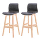 Coffee Shop Leather Bar Stool Footrest Low Back Counter Stool with Wood Legs Grey Natural 2 Piece Set Clearhalo 'Bar Furniture' 'Bar Stools' 'bar_stools' 'furn' 'furn_bar_stools' 'furniture_bar_stools' 'Kitchen & Dining Furniture' 'kitchen&dining_furn' 'kitchen' 'kitchen_furn' Furniture' 4250784