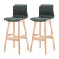 Coffee Shop Leather Bar Stool Footrest Low Back Counter Stool with Wood Legs Blackish Green Natural 2 Piece Set Clearhalo 'Bar Furniture' 'Bar Stools' 'bar_stools' 'furn' 'furn_bar_stools' 'furniture_bar_stools' 'Kitchen & Dining Furniture' 'kitchen&dining_furn' 'kitchen' 'kitchen_furn' Furniture' 4250791