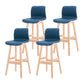 Coffee Shop Leather Bar Stool Footrest Low Back Counter Stool with Wood Legs Royal Blue Natural 4 Piece Set Clearhalo 'Bar Furniture' 'Bar Stools' 'bar_stools' 'furn' 'furn_bar_stools' 'furniture_bar_stools' 'Kitchen & Dining Furniture' 'kitchen&dining_furn' 'kitchen' 'kitchen_furn' Furniture' 4250801