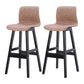 Coffee Shop Leather Bar Stool Footrest Low Back Counter Stool with Wood Legs Khaki Black 2 Piece Set Clearhalo 'Bar Furniture' 'Bar Stools' 'bar_stools' 'furn' 'furn_bar_stools' 'furniture_bar_stools' 'Kitchen & Dining Furniture' 'kitchen&dining_furn' 'kitchen' 'kitchen_furn' Furniture' 4250809