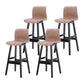 Coffee Shop Leather Bar Stool Footrest Low Back Counter Stool with Wood Legs Khaki Black 4 Piece Set Clearhalo 'Bar Furniture' 'Bar Stools' 'bar_stools' 'furn' 'furn_bar_stools' 'furniture_bar_stools' 'Kitchen & Dining Furniture' 'kitchen&dining_furn' 'kitchen' 'kitchen_furn' Furniture' 4250810