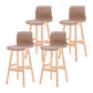 Coffee Shop Leather Bar Stool Footrest Low Back Counter Stool with Wood Legs Khaki Natural 4 Piece Set Clearhalo 'Bar Furniture' 'Bar Stools' 'bar_stools' 'furn' 'furn_bar_stools' 'furniture_bar_stools' 'Kitchen & Dining Furniture' 'kitchen&dining_furn' 'kitchen' 'kitchen_furn' Furniture' 4250813