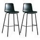 Contemporary Bar Stool Armless Leather Low Back Counter Chair with Footrest and Iron Base Green 2 Piece Set Clearhalo 'Bar Furniture' 'Bar Stools' 'bar_stools' 'furn' 'furn_bar_stools' 'furniture_bar_stools' 'Kitchen & Dining Furniture' 'kitchen&dining_furn' 'kitchen' 'kitchen_furn' Furniture' 4250853
