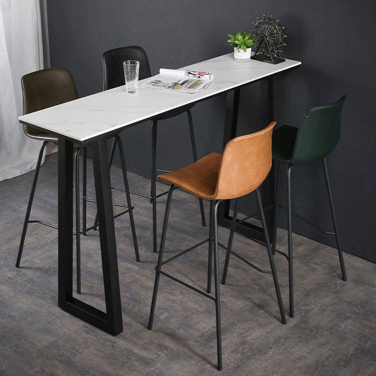Contemporary Bar Stool Armless Leather Low Back Counter Chair with Footrest and Iron Base Clearhalo 'Bar Furniture' 'Bar Stools' 'bar_stools' 'furn' 'furn_bar_stools' 'furniture_bar_stools' 'Kitchen & Dining Furniture' 'kitchen&dining_furn' 'kitchen' 'kitchen_furn' Furniture' 4250854