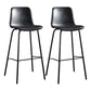 Contemporary Bar Stool Armless Leather Low Back Counter Chair with Footrest and Iron Base Black 2 Piece Set Clearhalo 'Bar Furniture' 'Bar Stools' 'bar_stools' 'furn' 'furn_bar_stools' 'furniture_bar_stools' 'Kitchen & Dining Furniture' 'kitchen&dining_furn' 'kitchen' 'kitchen_furn' Furniture' 4250859