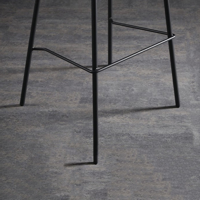 Contemporary Bar Stool Armless Leather Low Back Counter Chair with Footrest and Iron Base Clearhalo 'Bar Furniture' 'Bar Stools' 'bar_stools' 'furn' 'furn_bar_stools' 'furniture_bar_stools' 'Kitchen & Dining Furniture' 'kitchen&dining_furn' 'kitchen' 'kitchen_furn' Furniture' 4250861