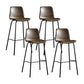 Contemporary Bar Stool Armless Leather Low Back Counter Chair with Footrest and Iron Base Dark Gray 4 Piece Set Clearhalo 'Bar Furniture' 'Bar Stools' 'bar_stools' 'furn' 'furn_bar_stools' 'furniture_bar_stools' 'Kitchen & Dining Furniture' 'kitchen&dining_furn' 'kitchen' 'kitchen_furn' Furniture' 4250868