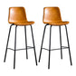 Contemporary Bar Stool Armless Leather Low Back Counter Chair with Footrest and Iron Base Brown 2 Piece Set Clearhalo 'Bar Furniture' 'Bar Stools' 'bar_stools' 'furn' 'furn_bar_stools' 'furniture_bar_stools' 'Kitchen & Dining Furniture' 'kitchen&dining_furn' 'kitchen' 'kitchen_furn' Furniture' 4250871