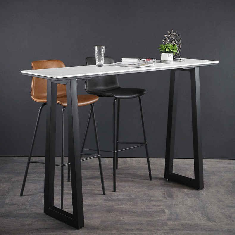 Contemporary Bar Stool Armless Leather Low Back Counter Chair with Footrest and Iron Base Clearhalo 'Bar Furniture' 'Bar Stools' 'bar_stools' 'furn' 'furn_bar_stools' 'furniture_bar_stools' 'Kitchen & Dining Furniture' 'kitchen&dining_furn' 'kitchen' 'kitchen_furn' Furniture' 4250878