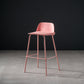 Contemporary Bar Stool Armless Plastic Low Back Counter Chair with Iron Base Pink 1 Piece Counter Stool(26"H) Clearhalo 'Bar Furniture' 'Bar Stools' 'bar_stools' 'furn' 'furn_bar_stools' 'furniture_bar_stools' 'Kitchen & Dining Furniture' 'kitchen&dining_furn' 'kitchen' 'kitchen_furn' Furniture' 4250884