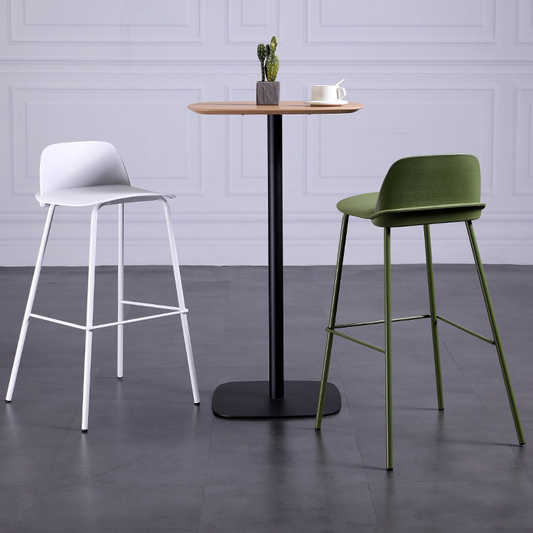 Contemporary Bar Stool Armless Plastic Low Back Counter Chair with Iron Base Clearhalo 'Bar Furniture' 'Bar Stools' 'bar_stools' 'furn' 'furn_bar_stools' 'furniture_bar_stools' 'Kitchen & Dining Furniture' 'kitchen&dining_furn' 'kitchen' 'kitchen_furn' Furniture' 4250885
