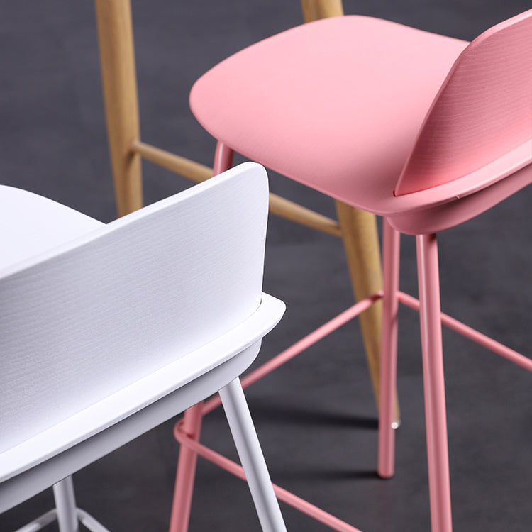 Contemporary Bar Stool Armless Plastic Low Back Counter Chair with Iron Base Clearhalo 'Bar Furniture' 'Bar Stools' 'bar_stools' 'furn' 'furn_bar_stools' 'furniture_bar_stools' 'Kitchen & Dining Furniture' 'kitchen&dining_furn' 'kitchen' 'kitchen_furn' Furniture' 4250890