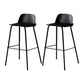 Contemporary Bar Stool Armless Plastic Low Back Counter Chair with Iron Base Black 2 Piece Set Bar Stool(30"H) Clearhalo 'Bar Furniture' 'Bar Stools' 'bar_stools' 'furn' 'furn_bar_stools' 'furniture_bar_stools' 'Kitchen & Dining Furniture' 'kitchen&dining_furn' 'kitchen' 'kitchen_furn' Furniture' 4250891