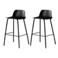 Contemporary Bar Stool Armless Plastic Low Back Counter Chair with Iron Base Black 2 Piece Set Counter Stool(26"H) Clearhalo 'Bar Furniture' 'Bar Stools' 'bar_stools' 'furn' 'furn_bar_stools' 'furniture_bar_stools' 'Kitchen & Dining Furniture' 'kitchen&dining_furn' 'kitchen' 'kitchen_furn' Furniture' 4250898