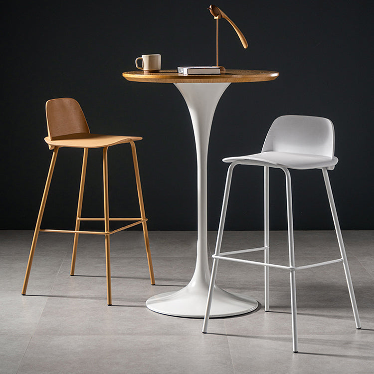 Contemporary Bar Stool Armless Plastic Low Back Counter Chair with Iron Base Clearhalo 'Bar Furniture' 'Bar Stools' 'bar_stools' 'furn' 'furn_bar_stools' 'furniture_bar_stools' 'Kitchen & Dining Furniture' 'kitchen&dining_furn' 'kitchen' 'kitchen_furn' Furniture' 4250899