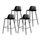 Contemporary Bar Stool Armless Plastic Low Back Counter Chair with Iron Base Black 4 Piece Set Counter Stool(26"H) Clearhalo 'Bar Furniture' 'Bar Stools' 'bar_stools' 'furn' 'furn_bar_stools' 'furniture_bar_stools' 'Kitchen & Dining Furniture' 'kitchen&dining_furn' 'kitchen' 'kitchen_furn' Furniture' 4250900