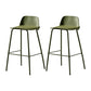 Contemporary Bar Stool Armless Plastic Low Back Counter Chair with Iron Base Green 2 Piece Set Counter Stool(26"H) Clearhalo 'Bar Furniture' 'Bar Stools' 'bar_stools' 'furn' 'furn_bar_stools' 'furniture_bar_stools' 'Kitchen & Dining Furniture' 'kitchen&dining_furn' 'kitchen' 'kitchen_furn' Furniture' 4250903