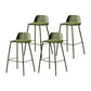 Contemporary Bar Stool Armless Plastic Low Back Counter Chair with Iron Base Green 4 Piece Set Counter Stool(26"H) Clearhalo 'Bar Furniture' 'Bar Stools' 'bar_stools' 'furn' 'furn_bar_stools' 'furniture_bar_stools' 'Kitchen & Dining Furniture' 'kitchen&dining_furn' 'kitchen' 'kitchen_furn' Furniture' 4250906