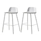 Contemporary Bar Stool Armless Plastic Low Back Counter Chair with Iron Base White 2 Piece Set Counter Stool(26"H) Clearhalo 'Bar Furniture' 'Bar Stools' 'bar_stools' 'furn' 'furn_bar_stools' 'furniture_bar_stools' 'Kitchen & Dining Furniture' 'kitchen&dining_furn' 'kitchen' 'kitchen_furn' Furniture' 4250909