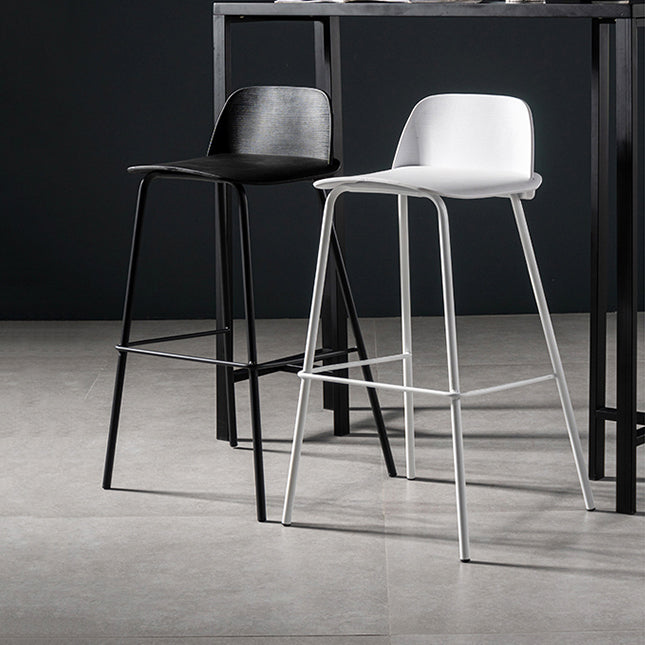 Contemporary Bar Stool Armless Plastic Low Back Counter Chair with Iron Base Clearhalo 'Bar Furniture' 'Bar Stools' 'bar_stools' 'furn' 'furn_bar_stools' 'furniture_bar_stools' 'Kitchen & Dining Furniture' 'kitchen&dining_furn' 'kitchen' 'kitchen_furn' Furniture' 4250910