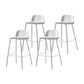Contemporary Bar Stool Armless Plastic Low Back Counter Chair with Iron Base White 4 Piece Set Counter Stool(26"H) Clearhalo 'Bar Furniture' 'Bar Stools' 'bar_stools' 'furn' 'furn_bar_stools' 'furniture_bar_stools' 'Kitchen & Dining Furniture' 'kitchen&dining_furn' 'kitchen' 'kitchen_furn' Furniture' 4250911