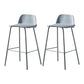 Contemporary Bar Stool Armless Plastic Low Back Counter Chair with Iron Base Blue 2 Piece Set Counter Stool(26"H) Clearhalo 'Bar Furniture' 'Bar Stools' 'bar_stools' 'furn' 'furn_bar_stools' 'furniture_bar_stools' 'Kitchen & Dining Furniture' 'kitchen&dining_furn' 'kitchen' 'kitchen_furn' Furniture' 4250917