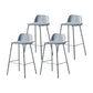 Contemporary Bar Stool Armless Plastic Low Back Counter Chair with Iron Base Blue 4 Piece Set Counter Stool(26"H) Clearhalo 'Bar Furniture' 'Bar Stools' 'bar_stools' 'furn' 'furn_bar_stools' 'furniture_bar_stools' 'Kitchen & Dining Furniture' 'kitchen&dining_furn' 'kitchen' 'kitchen_furn' Furniture' 4250918