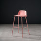 Contemporary Bar Stool Armless Plastic Low Back Counter Chair with Iron Base Pink 1 Piece Bar Stool(30"H) Clearhalo 'Bar Furniture' 'Bar Stools' 'bar_stools' 'furn' 'furn_bar_stools' 'furniture_bar_stools' 'Kitchen & Dining Furniture' 'kitchen&dining_furn' 'kitchen' 'kitchen_furn' Furniture' 4250919
