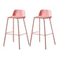 Contemporary Bar Stool Armless Plastic Low Back Counter Chair with Iron Base Pink 2 Piece Set Bar Stool(30"H) Clearhalo 'Bar Furniture' 'Bar Stools' 'bar_stools' 'furn' 'furn_bar_stools' 'furniture_bar_stools' 'Kitchen & Dining Furniture' 'kitchen&dining_furn' 'kitchen' 'kitchen_furn' Furniture' 4250920