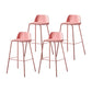 Contemporary Bar Stool Armless Plastic Low Back Counter Chair with Iron Base Pink 4 Piece Set Bar Stool(30"H) Clearhalo 'Bar Furniture' 'Bar Stools' 'bar_stools' 'furn' 'furn_bar_stools' 'furniture_bar_stools' 'Kitchen & Dining Furniture' 'kitchen&dining_furn' 'kitchen' 'kitchen_furn' Furniture' 4250921