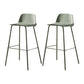 Contemporary Bar Stool Armless Plastic Low Back Counter Chair with Iron Base Gray-Green 2 Piece Set Bar Stool(30"H) Clearhalo 'Bar Furniture' 'Bar Stools' 'bar_stools' 'furn' 'furn_bar_stools' 'furniture_bar_stools' 'Kitchen & Dining Furniture' 'kitchen&dining_furn' 'kitchen' 'kitchen_furn' Furniture' 4250923