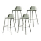 Contemporary Bar Stool Armless Plastic Low Back Counter Chair with Iron Base Gray-Green 4 Piece Set Bar Stool(30"H) Clearhalo 'Bar Furniture' 'Bar Stools' 'bar_stools' 'furn' 'furn_bar_stools' 'furniture_bar_stools' 'Kitchen & Dining Furniture' 'kitchen&dining_furn' 'kitchen' 'kitchen_furn' Furniture' 4250924