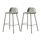Contemporary Bar Stool Armless Plastic Low Back Counter Chair with Iron Base Gray-Green 2 Piece Set Counter Stool(26"H) Clearhalo 'Bar Furniture' 'Bar Stools' 'bar_stools' 'furn' 'furn_bar_stools' 'furniture_bar_stools' 'Kitchen & Dining Furniture' 'kitchen&dining_furn' 'kitchen' 'kitchen_furn' Furniture' 4250926