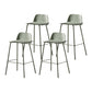 Contemporary Bar Stool Armless Plastic Low Back Counter Chair with Iron Base Gray-Green 4 Piece Set Counter Stool(26"H) Clearhalo 'Bar Furniture' 'Bar Stools' 'bar_stools' 'furn' 'furn_bar_stools' 'furniture_bar_stools' 'Kitchen & Dining Furniture' 'kitchen&dining_furn' 'kitchen' 'kitchen_furn' Furniture' 4250927